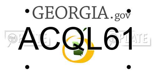 ACQL61 Georgia License Plate