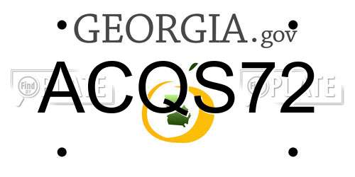 ACQS72 Georgia License Plate