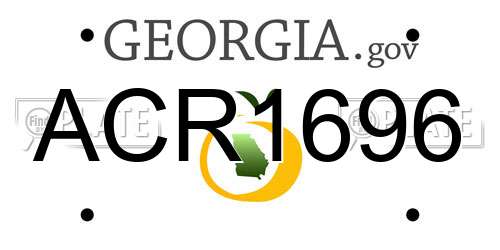 ACR1696 Georgia License Plate