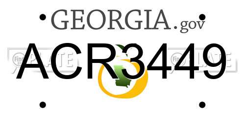 ACR3449 Georgia License Plate