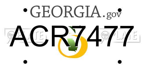 ACR7477 Georgia License Plate