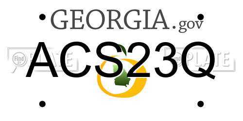 ACS23Q Georgia License Plate
