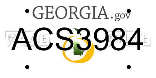 ACS3984 Georgia License Plate
