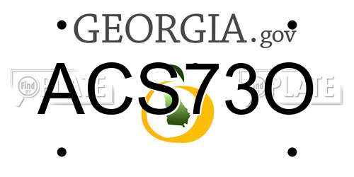 ACS73O Georgia License Plate