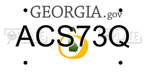 ACS73Q Georgia License Plate
