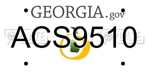 ACS9510 Georgia License Plate