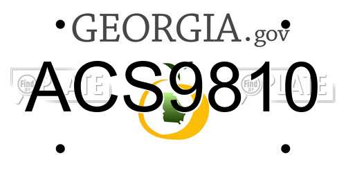 ACS9810 Georgia License Plate
