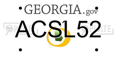 ACSL52 Georgia License Plate