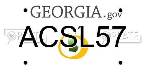 ACSL57 Georgia License Plate
