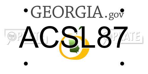 ACSL87 Georgia License Plate