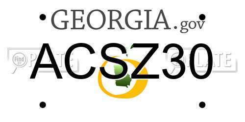 ACSZ30 Georgia License Plate