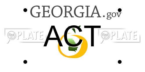 ACT Georgia License Plate