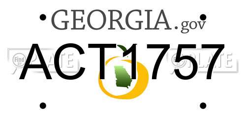 ACT1757 Georgia License Plate