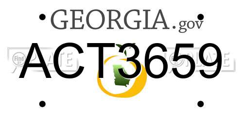 ACT3659 Georgia License Plate