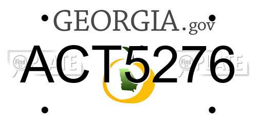 ACT5276 Georgia License Plate