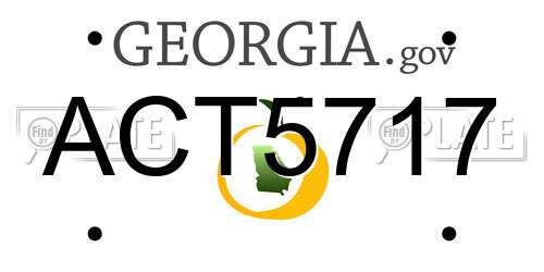 ACT5717 Georgia License Plate