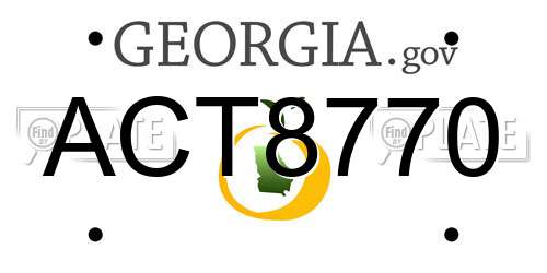 ACT8770 Georgia License Plate