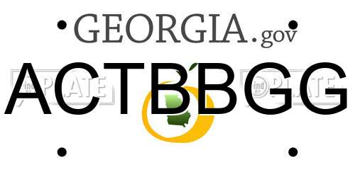 ACTBBGG Georgia License Plate