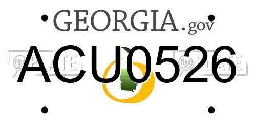 ACU0526 Georgia License Plate