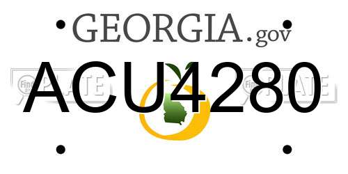 ACU4280 Georgia License Plate
