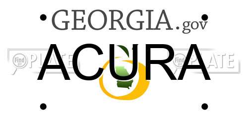 ACURA Georgia License Plate