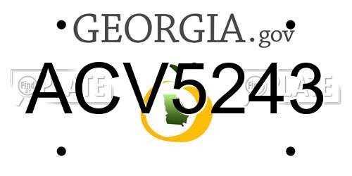ACV5243 Georgia License Plate