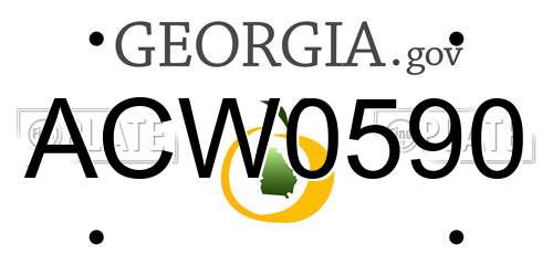 ACW0590 Georgia License Plate