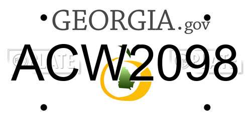 ACW2098 Georgia License Plate