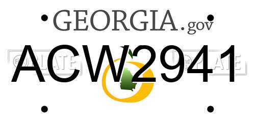 ACW2941 Georgia License Plate