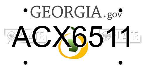 ACX6511 Georgia License Plate