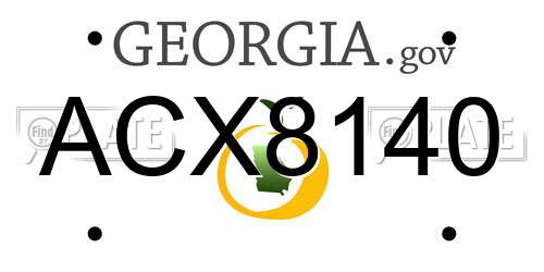ACX8140 Georgia License Plate