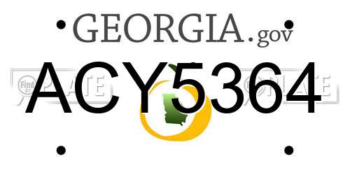 ACY5364 Georgia License Plate