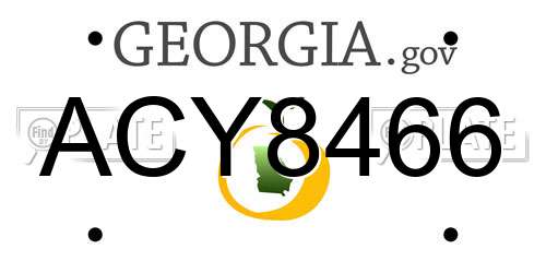 ACY8466 Georgia License Plate