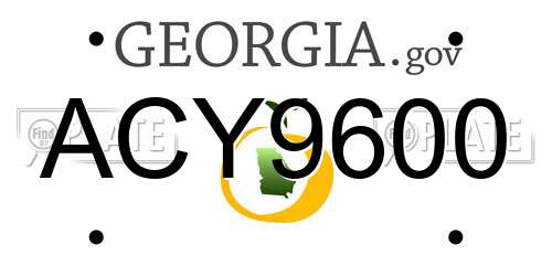 ACY9600 Georgia License Plate