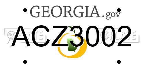 ACZ3002 Georgia License Plate