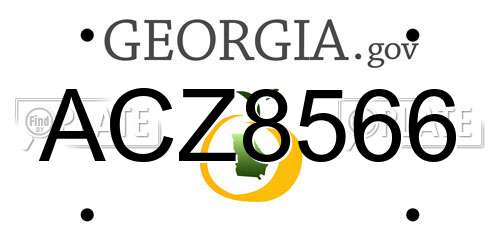 ACZ8566 Georgia License Plate