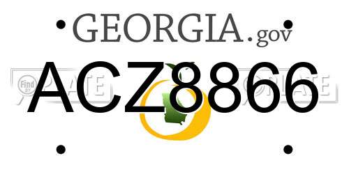 ACZ8866 Georgia License Plate