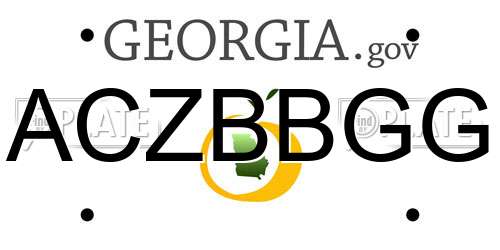 ACZBBGG Georgia License Plate