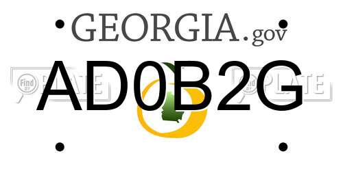 AD0B2G Georgia License Plate