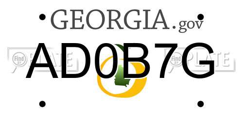 AD0B7G Georgia License Plate