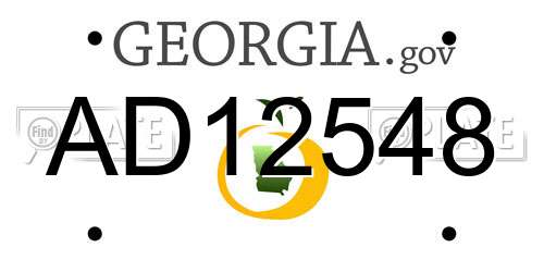 AD12548 Georgia License Plate