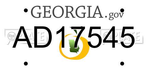 AD17545 Georgia License Plate