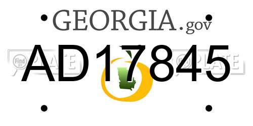 AD17845 Georgia License Plate