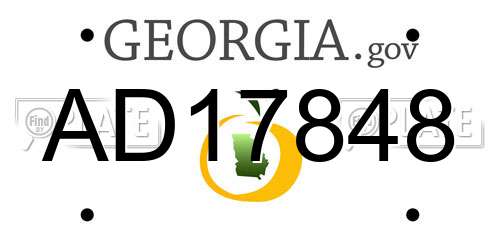 AD17848 Georgia License Plate