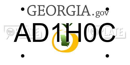AD1H0C Georgia License Plate