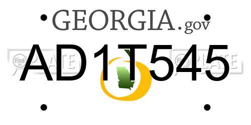 AD1T545 Georgia License Plate