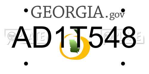 AD1T548 Georgia License Plate