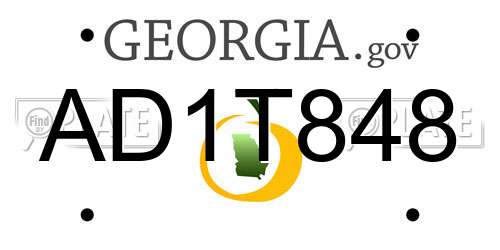 AD1T848 Georgia License Plate