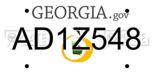 AD1Z548 Georgia License Plate