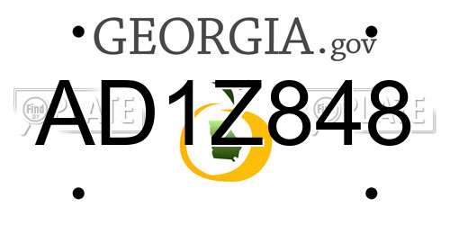 AD1Z848 Georgia License Plate